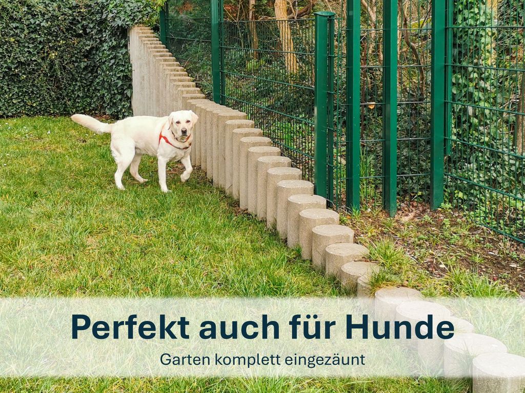 Perfekt auch für Hunde, Garten komplett eingezäunt