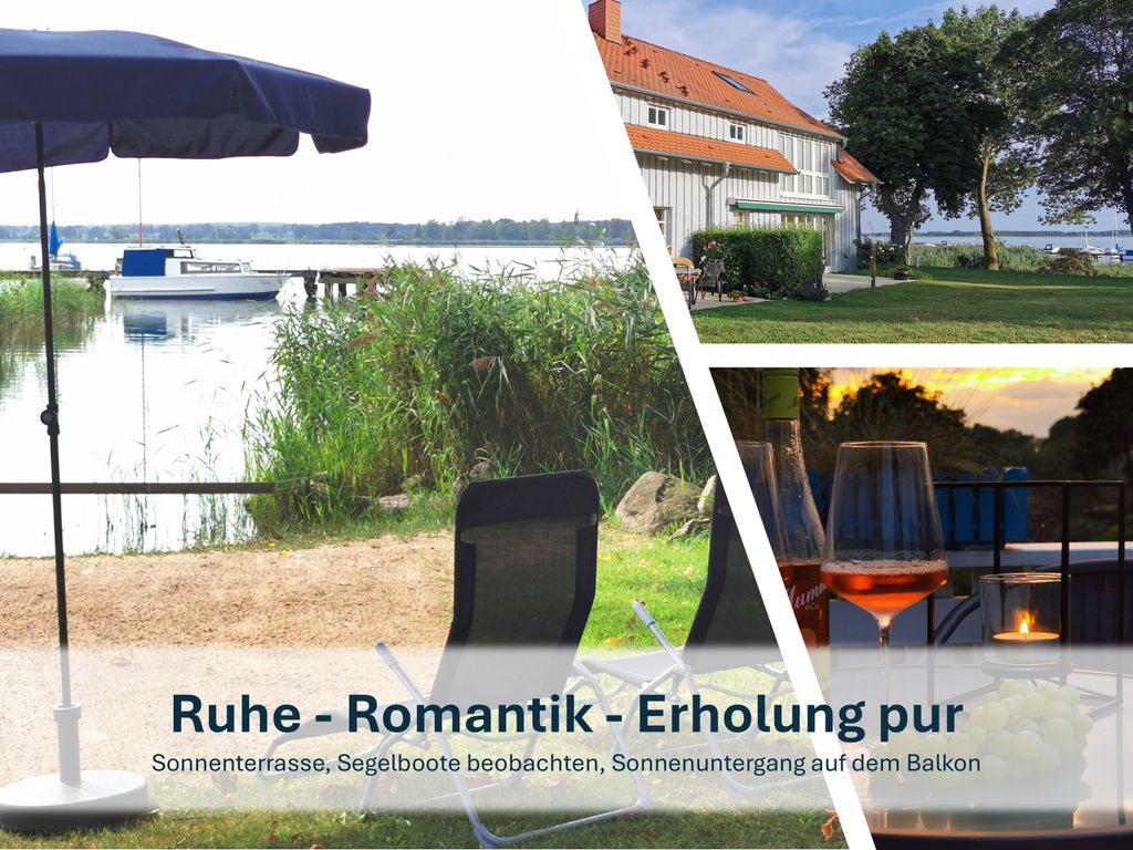 Ruhe - Romantik - Erholung pur, Sonnenterrasse, Segelboote beobachten, Sonnenuntergang auf dem Balkon