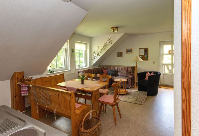 Ferienwohnung Gesundheitsoase, 2 SZ, WZ/Küchenz., DU/WC
