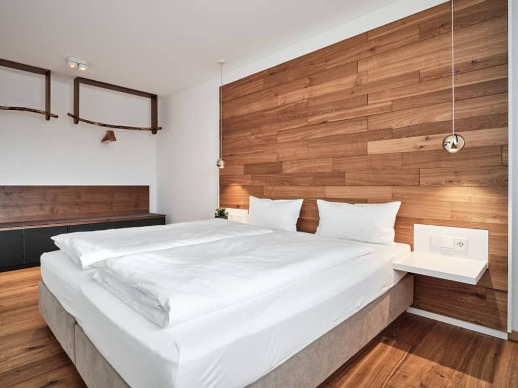 Doppelbett in der Ferienwohnung Gipfelglück.