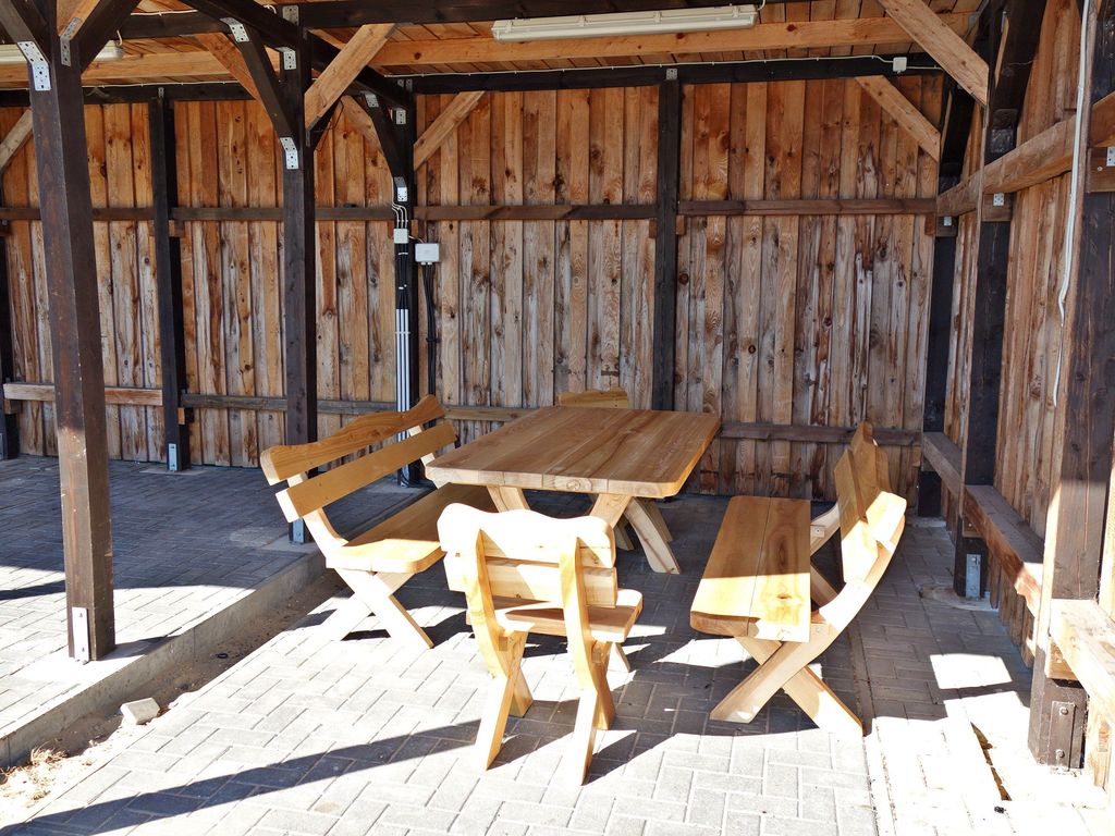 Sitzgruppe im Carport