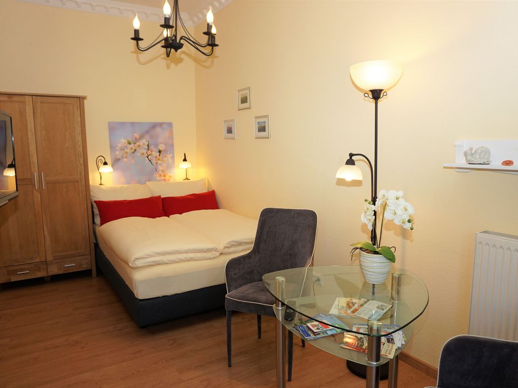 Boxspringbett im Appartement Erholung Pur.