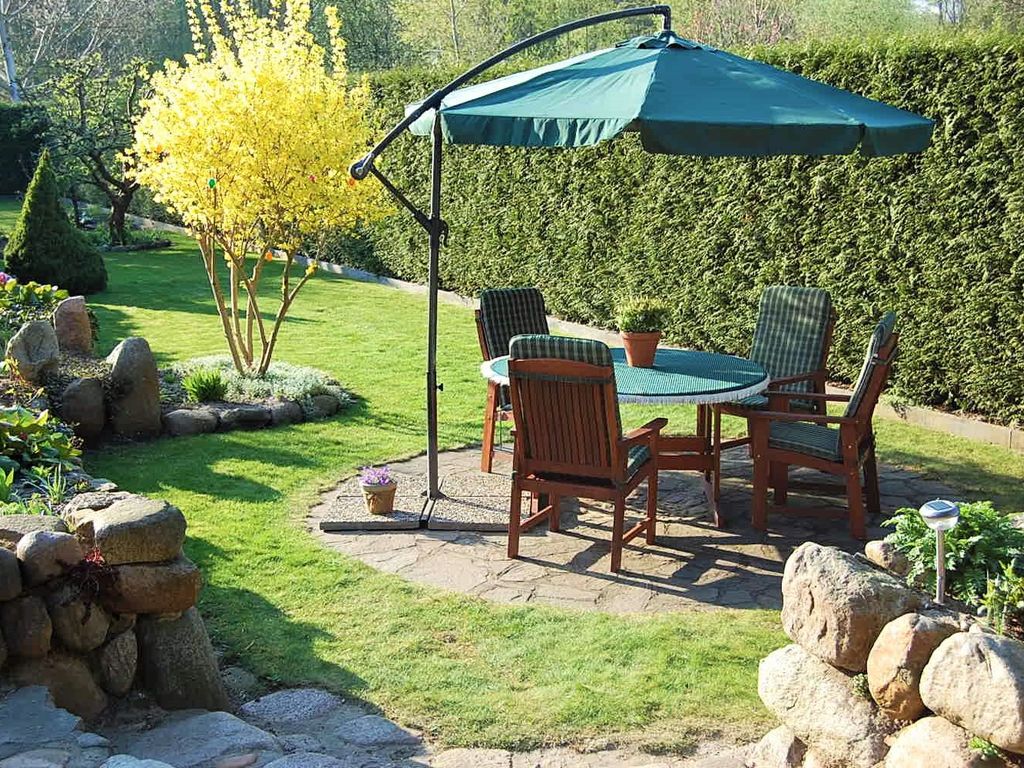 Sitzecke im Garten.