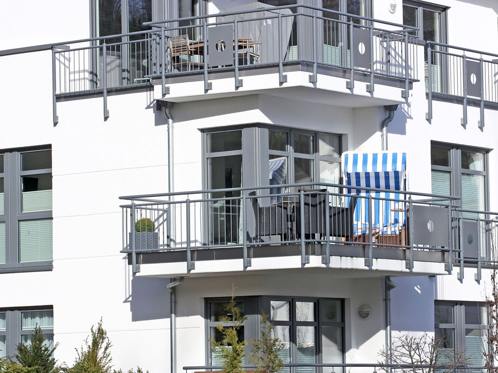 Balkonansicht mit Strandkorb
