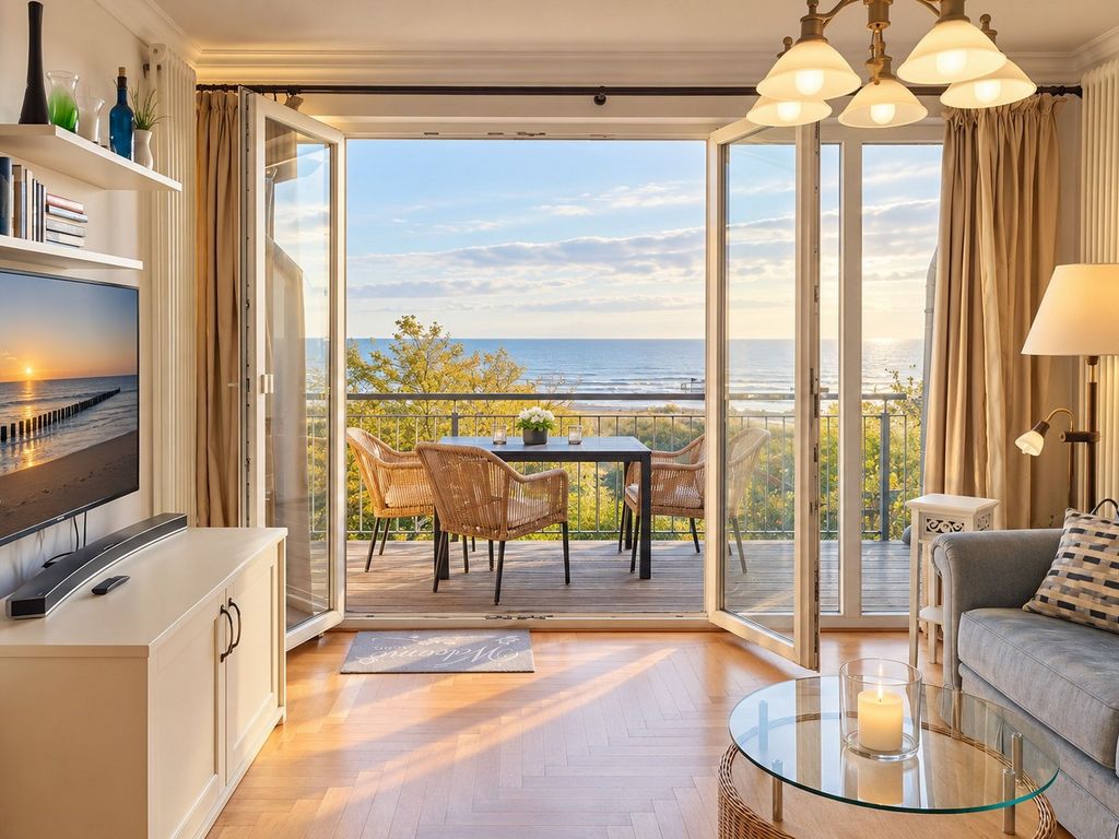 Wohnzimmer mit traumhaftem Ostseeblick
