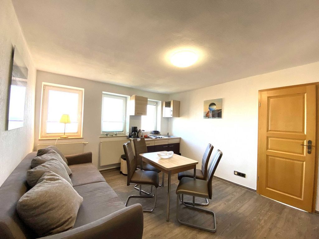 Wohnzimmer mit integrierter Küche