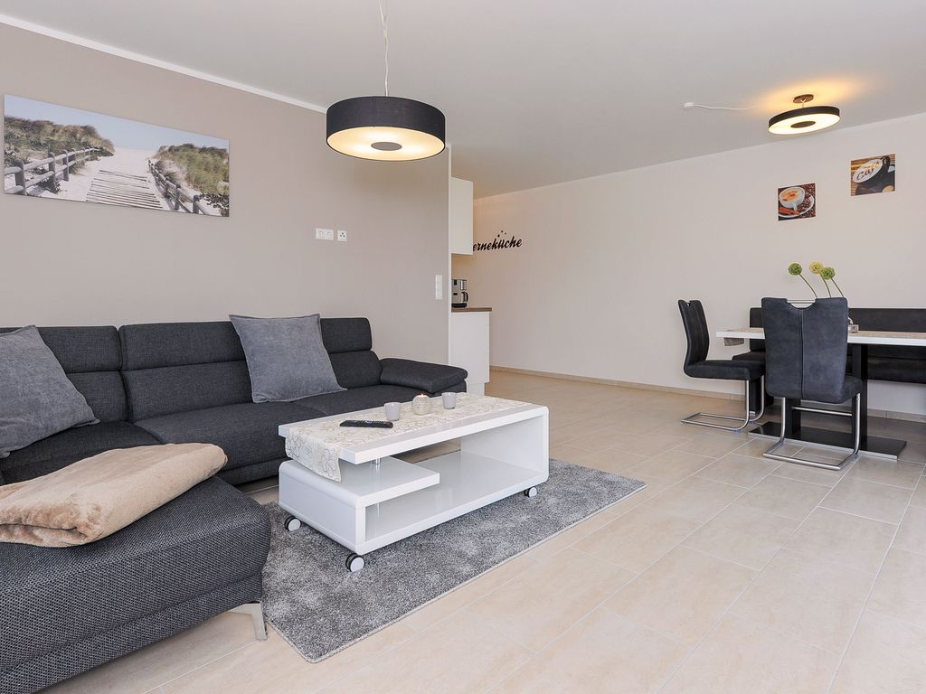 Living room with integrated kitchen area