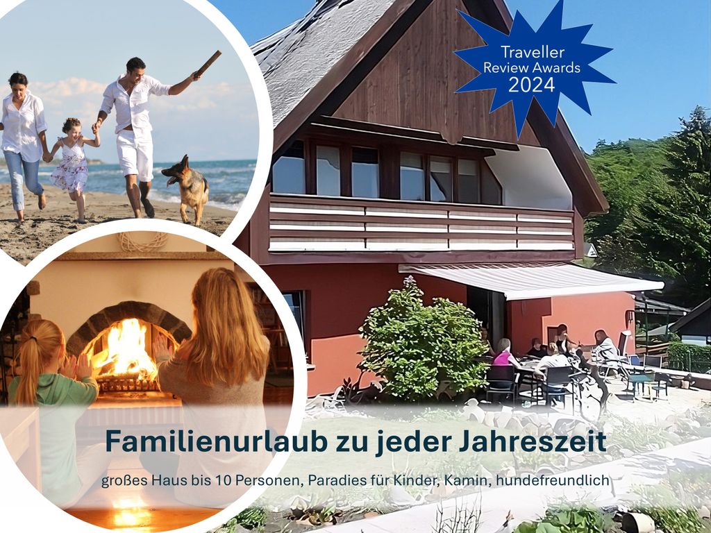 Familienurlaub zu jeder Jahreszeit###br###Großes Haus bis 10 Personen, Paradies für Kinder, Kamin,