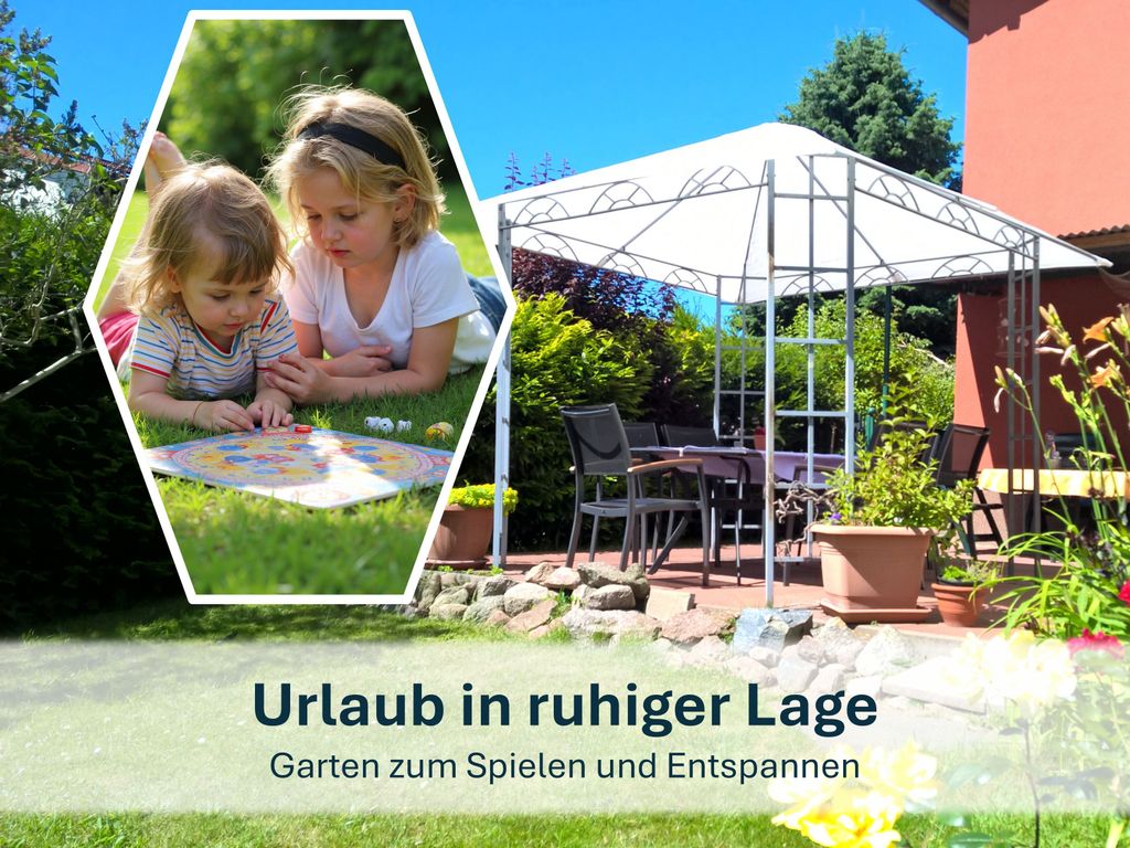 Urlaub in ruhiger Lage: Garten zum Spielen und Entspannen