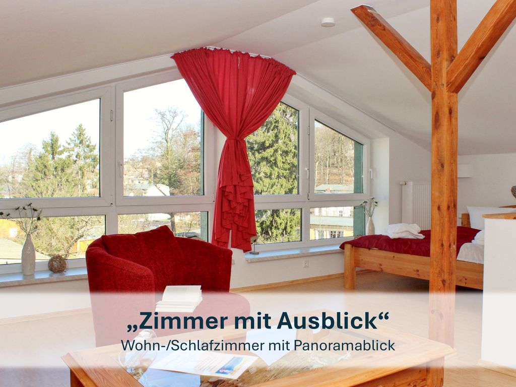 Zimmer mit Ausblick - Wohn-/Schlafzimmer mit Panoramablick