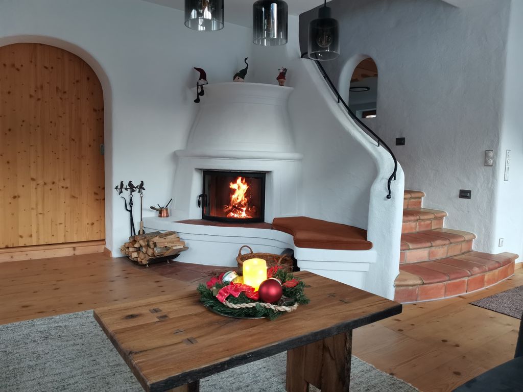 gemütlicher Kamin in der Ferienwohnung Bergfeld