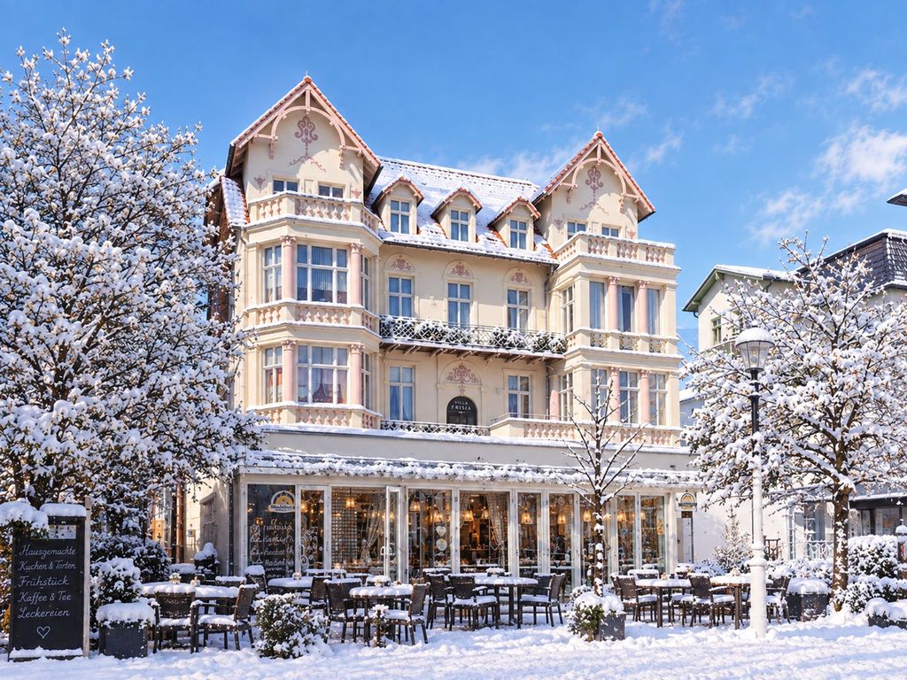 Villa Frisia im Winterkleid (KI-bearbeitet)
