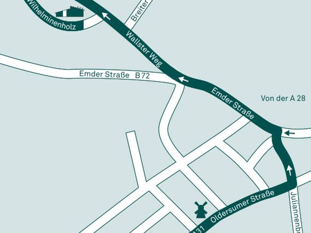 Zufahrt: 2. Einfahrt links, am Ende des Weges Am Wilhelminenholz 10, links