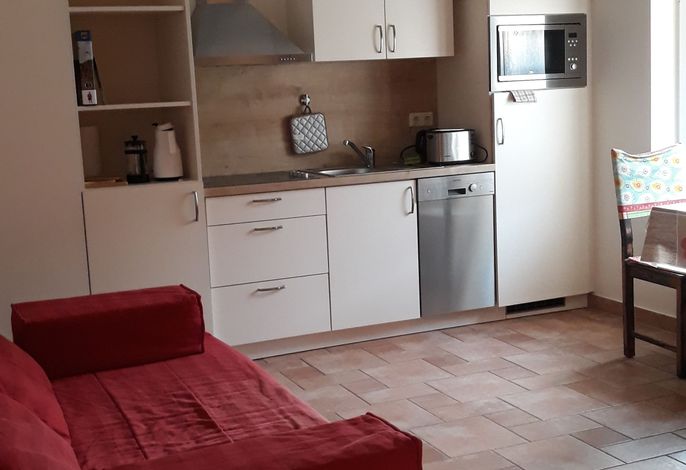 Apartment 1, komb Wohn- Schlafraum, Küche, DU/WC, Terrasse