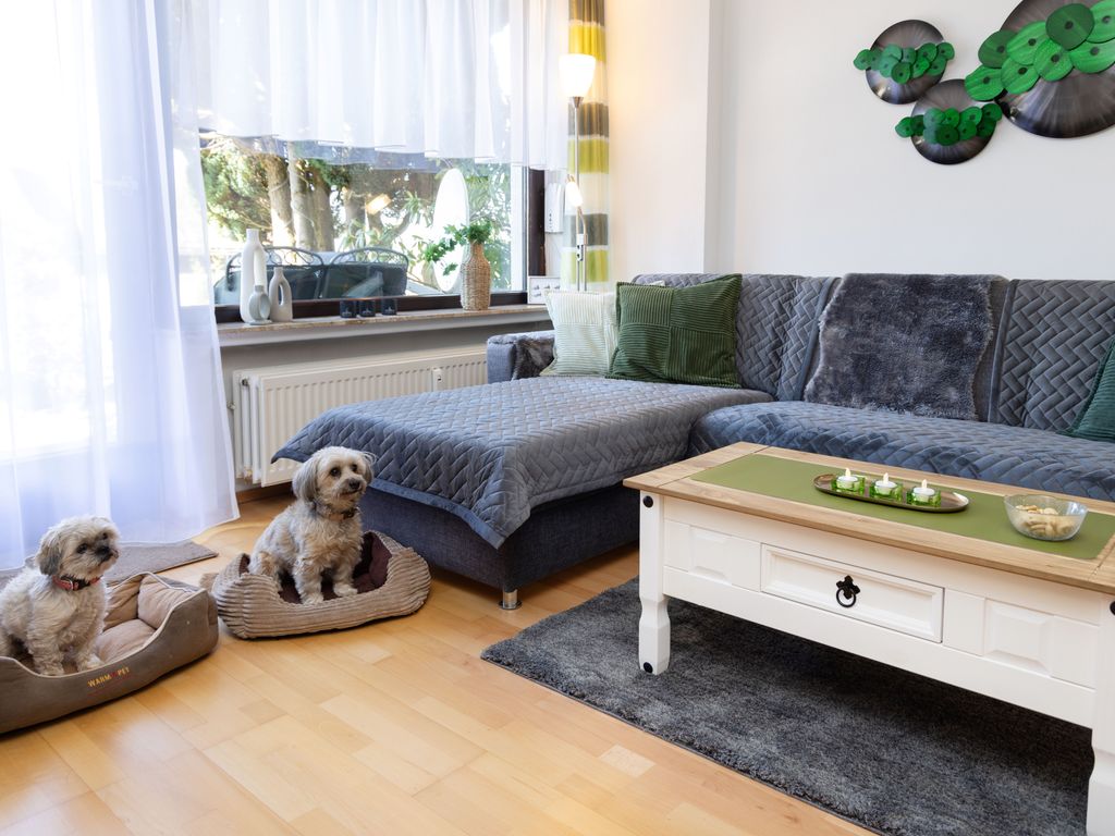 Wohnzimmer mit Hunden