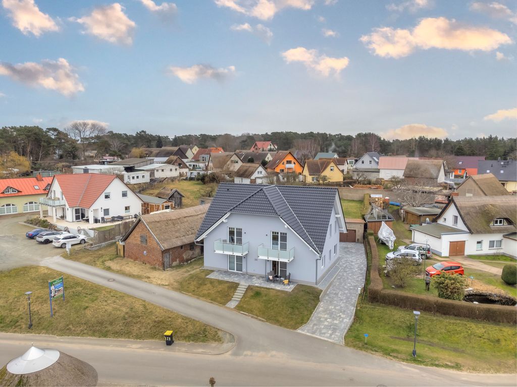 Luftaufnahme vom Haus Achterwasserblick