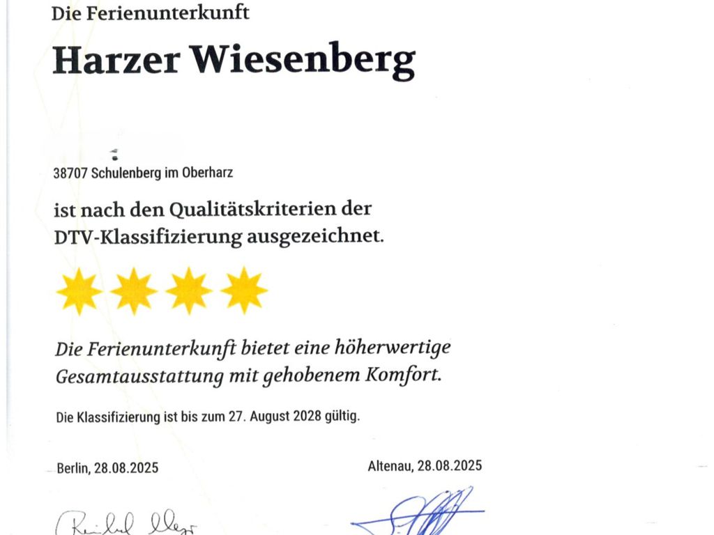 DTV 4 Sterne  und 3 Hundepfoten zertifiziert