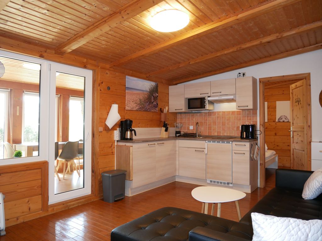 Wohnzimmer mit offener Küche