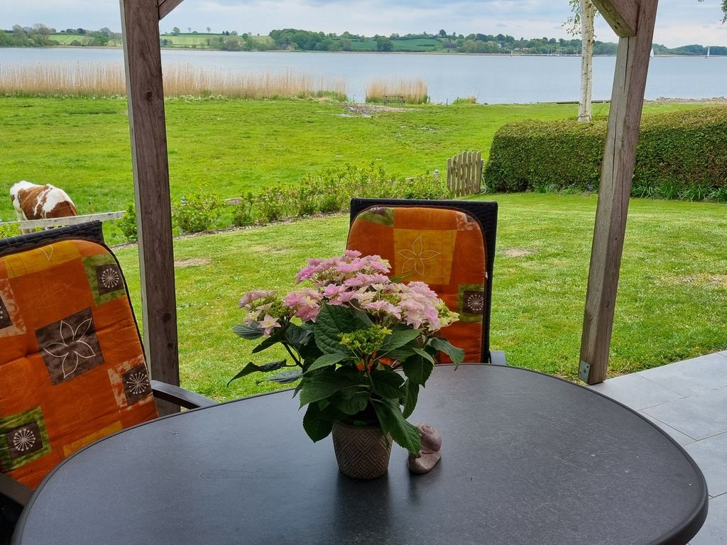 Terrasse Ferienhaus Schlei Wiese