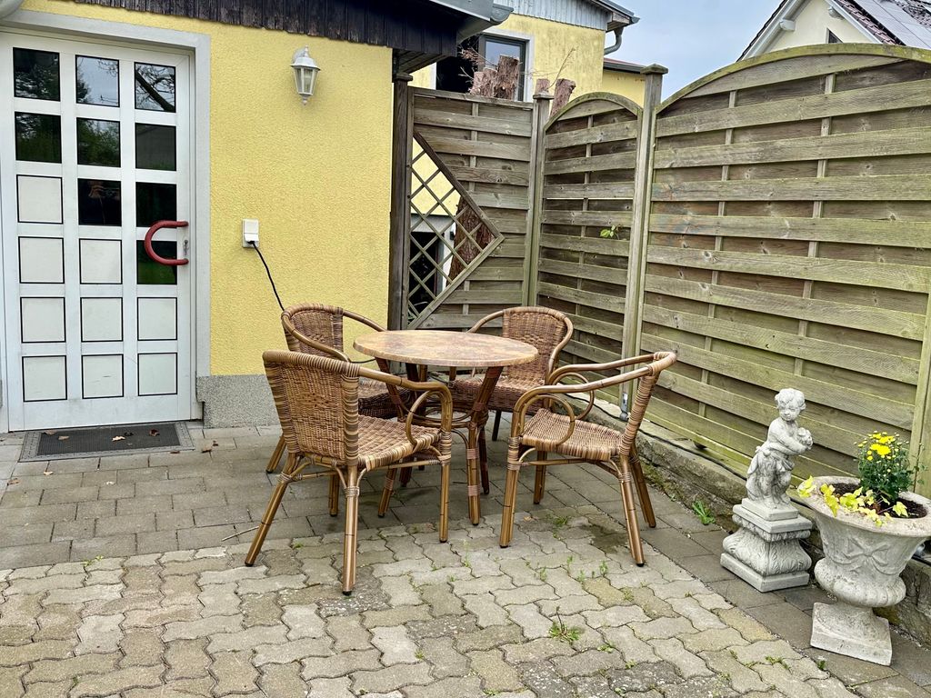 Sitzecke vor dem Ferienhaus