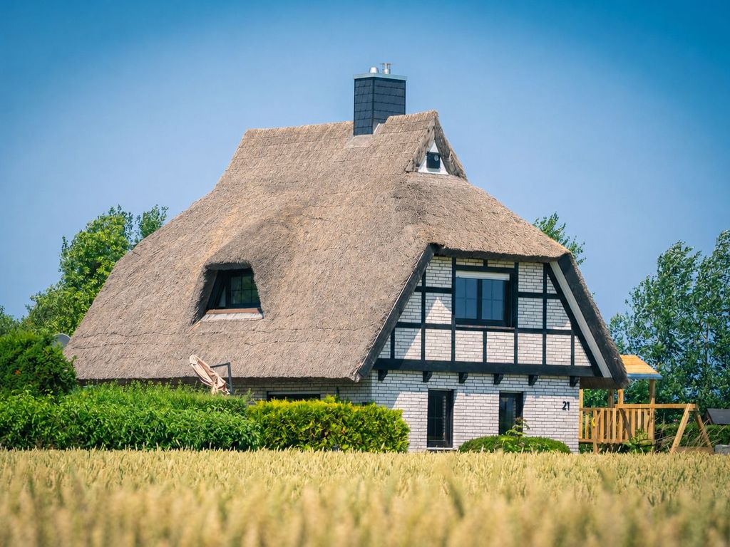 Reetdachhaus am Feldrand