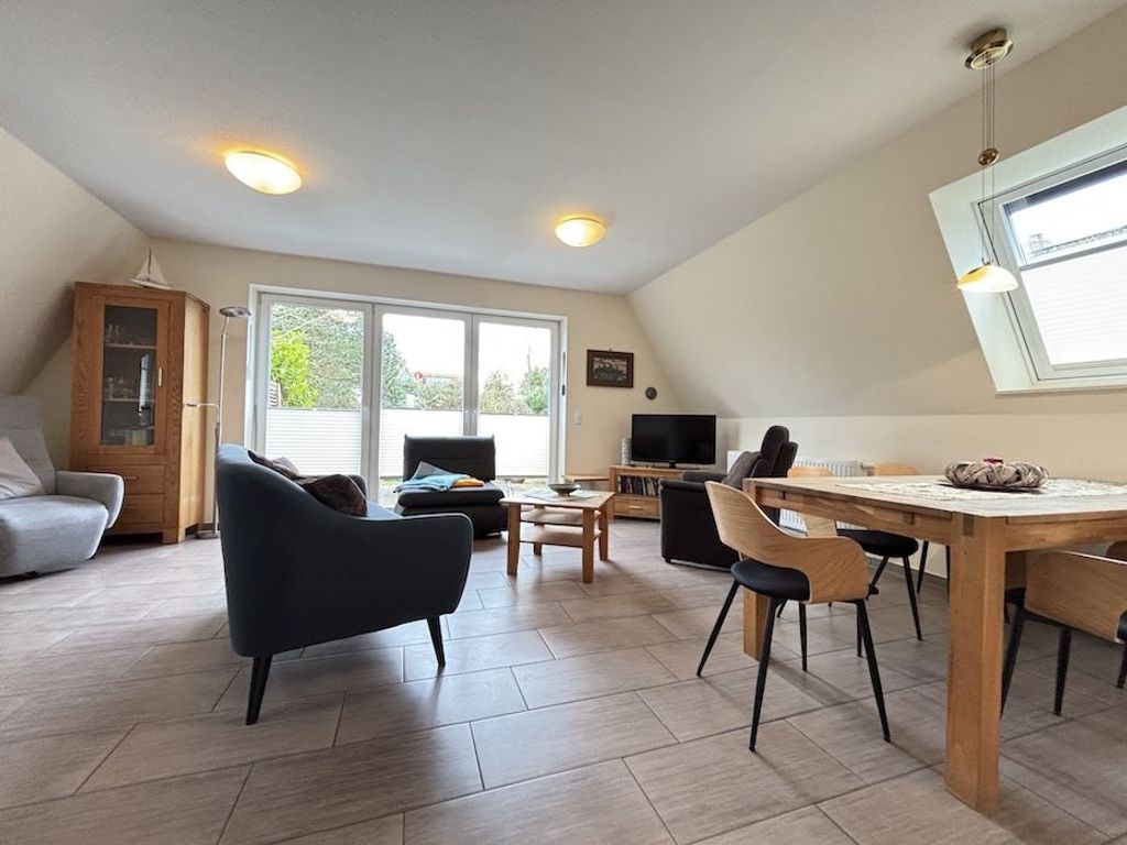 Living room with integrated kitchen area