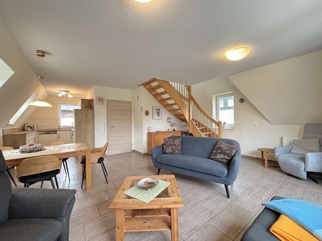 Living room with integrated kitchen area