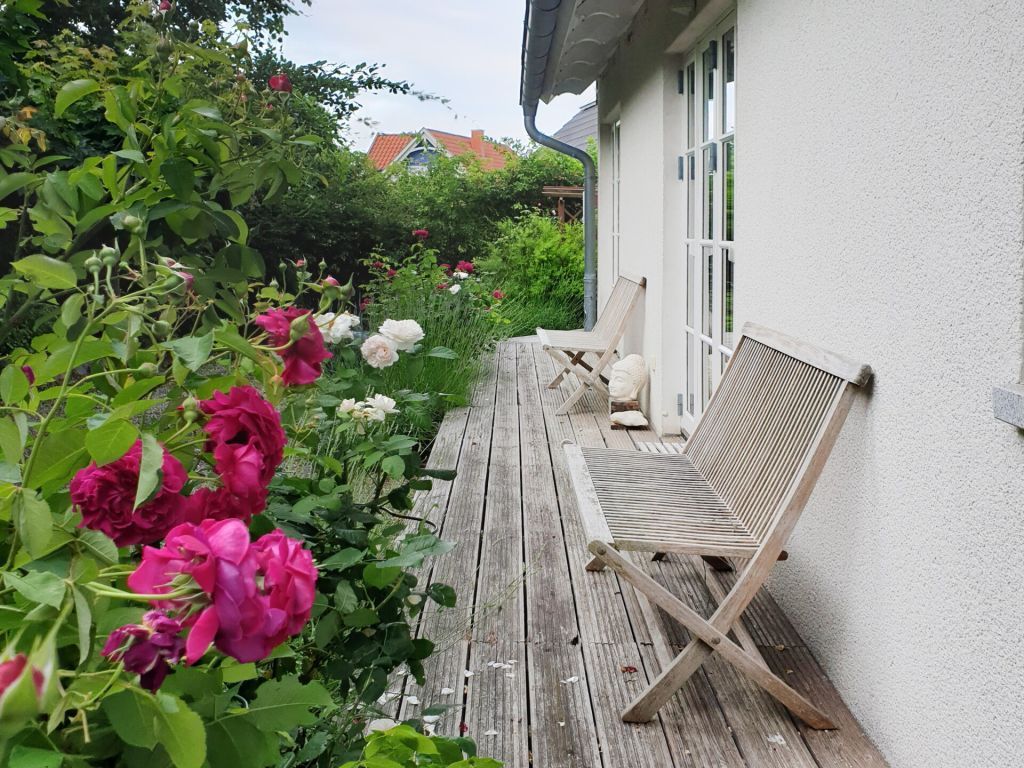 Rotes Haus am Meer - Blick auf das idyllische Grundstück