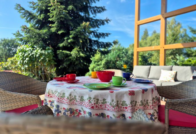 Sitzecke auf der Terrasse