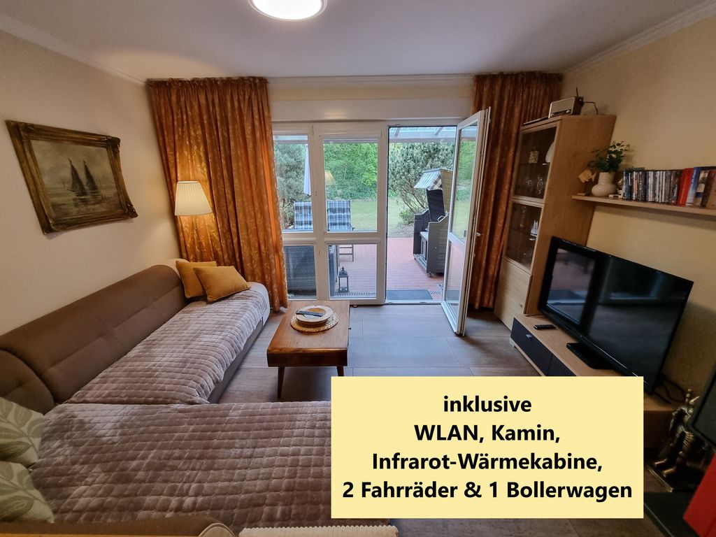 inklusive WLAN, Kamin,###br###Infrarot-Wärmekabine,###br###2 Fahrräder & 1 Bollerwagen