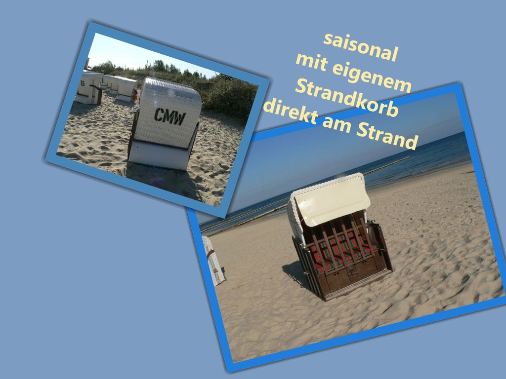 saisonal mit Strandkorb direkt am Strand