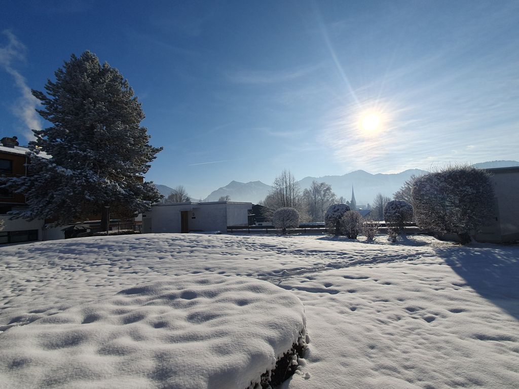 Blick von der Terrasse im Winter