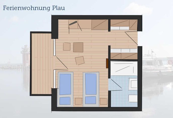 Grundriss der kleinen Wohnungen