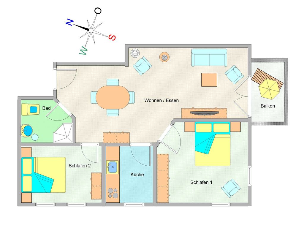 Der Grundriss der Wohnung