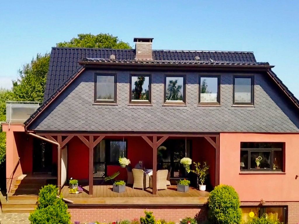 Luftaufnahme des Appartement Strandkoje