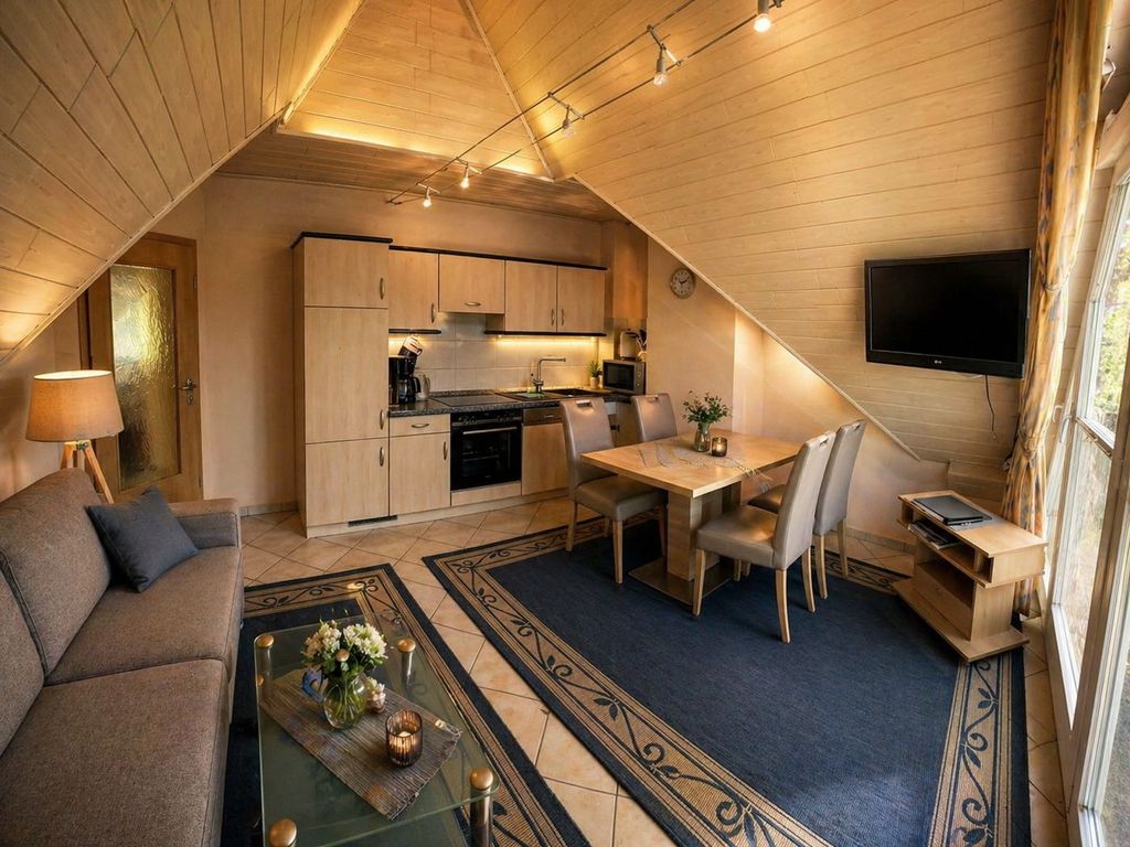 Wohnzimmer mit Küche