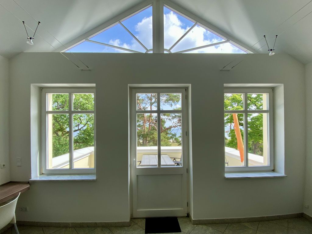 Aussicht aus dem Wohnzimmer bis zum Meer