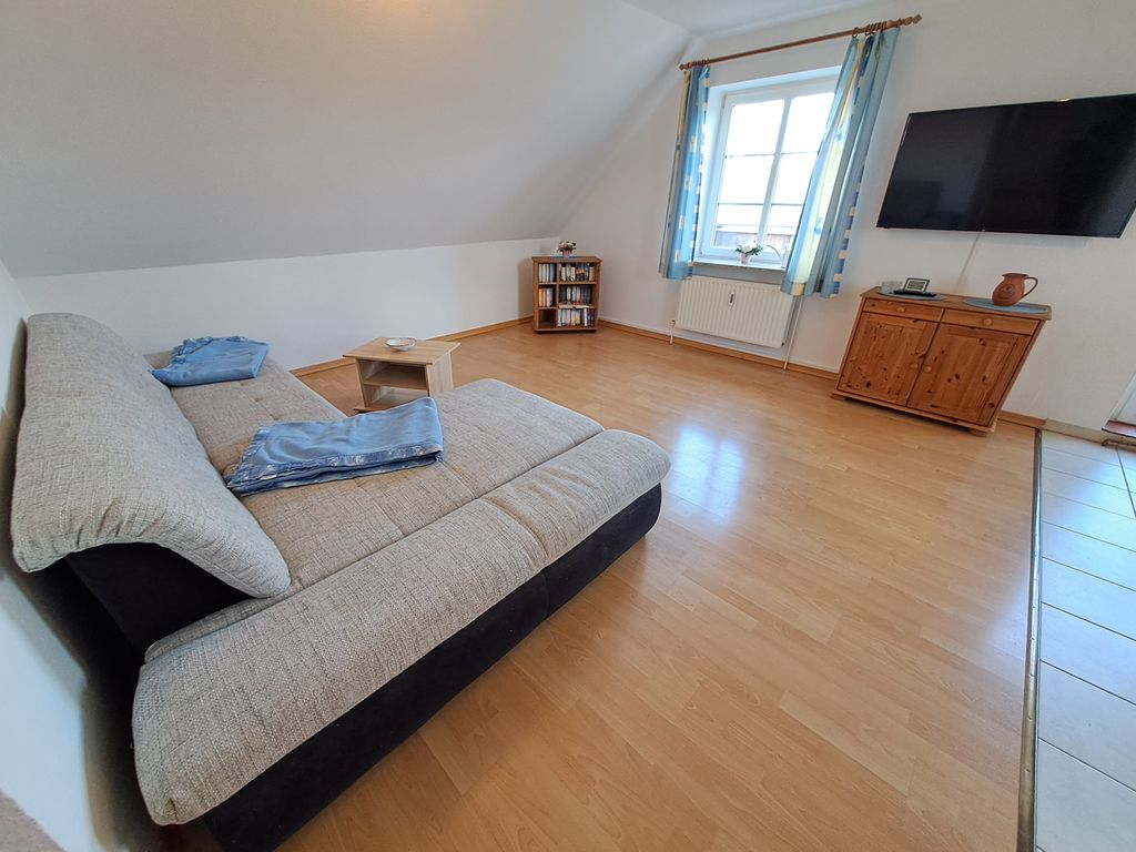 ausziehbare Couch mit TV