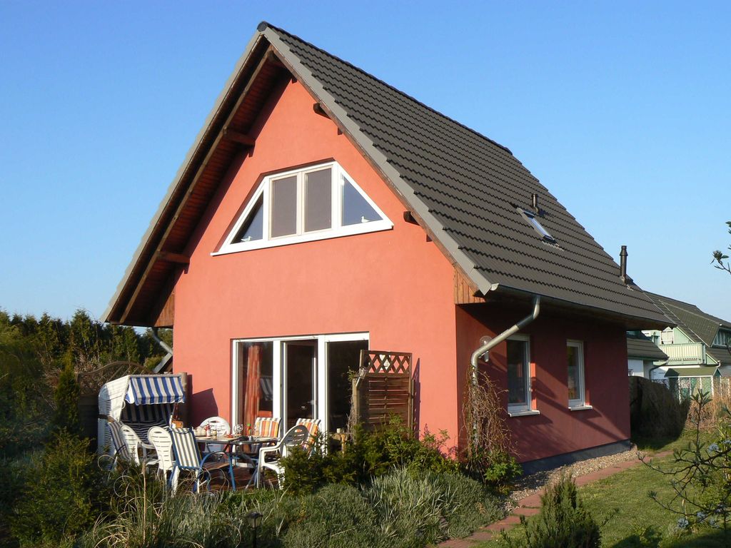 Blick auf die Terrasse des Ferienhauses