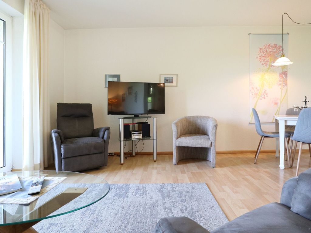Barendorf Whg. Fritscher - Blick vom Sofa auf den TV