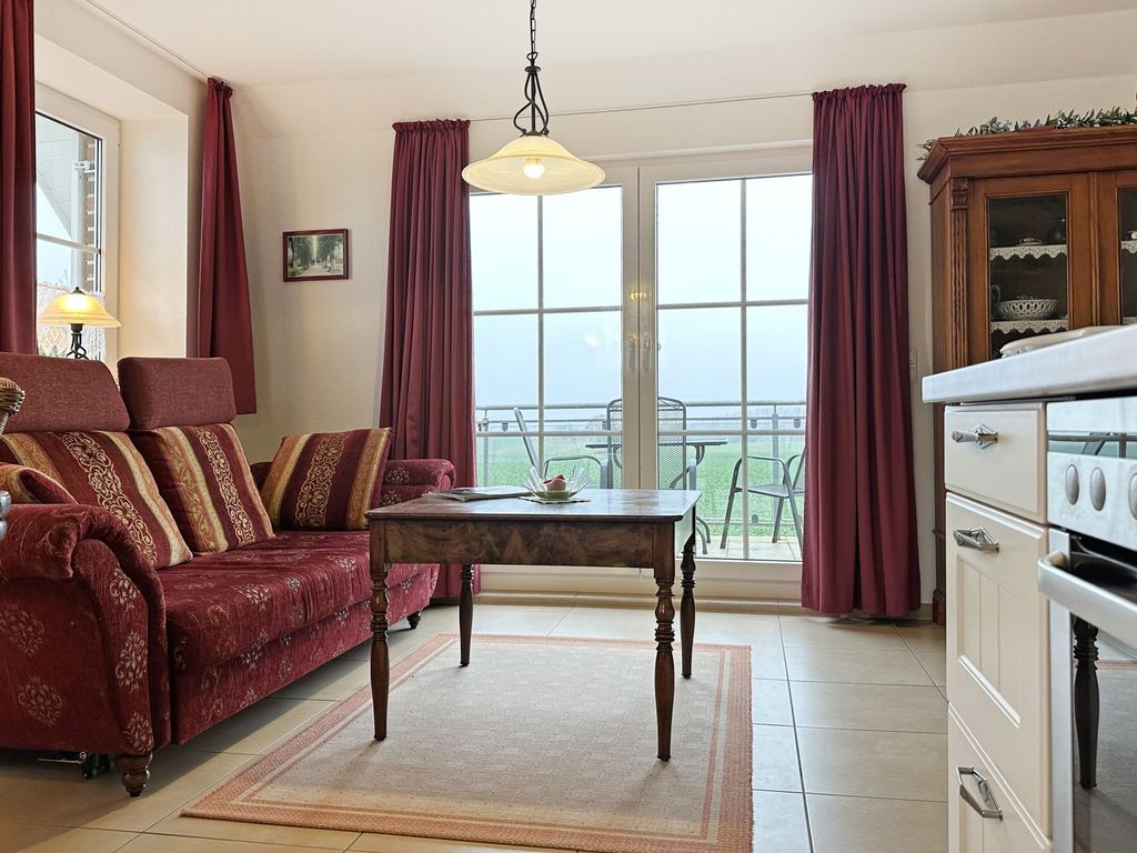 Bellevue Ferienwohnung - Blick von der Küche auf den Wohnbereich