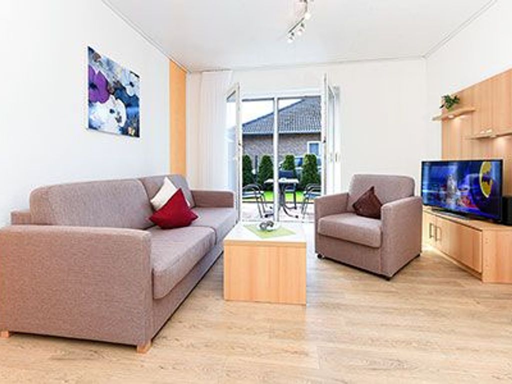 Living room with integrated kitchen area