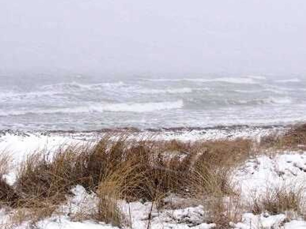 Schneesturm am Strand