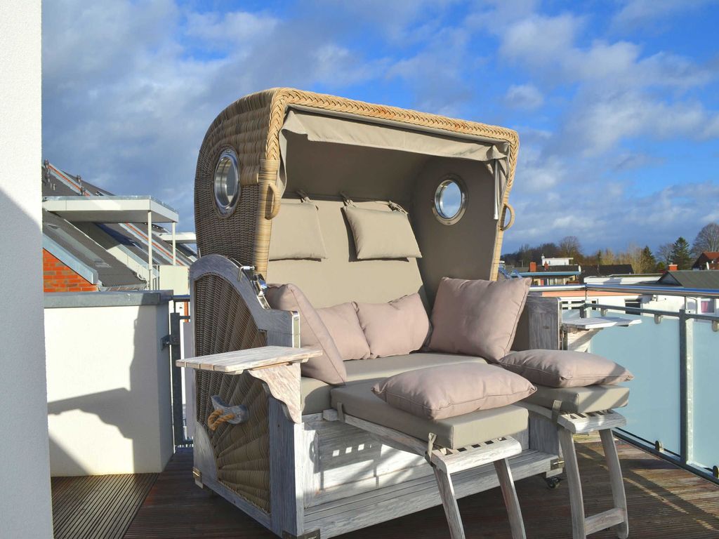 Strandkorb auf der Dachterrasse