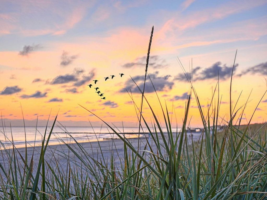 Strand vor der Unterkunft...bei Sonnenuntergang