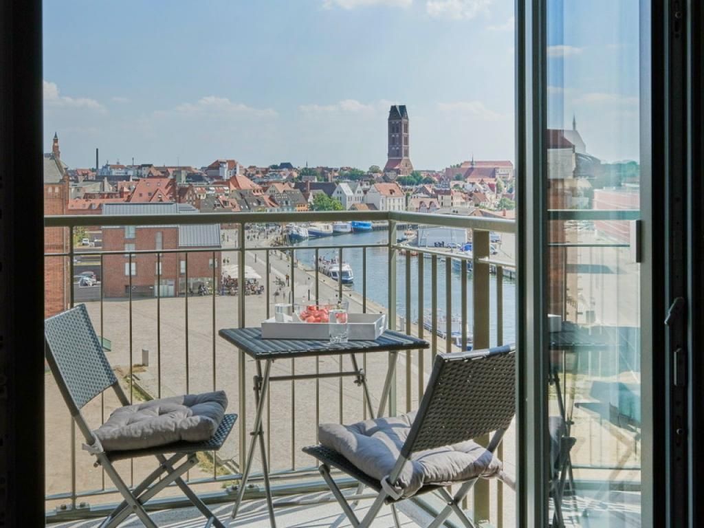 Ohlerich Speicher App. 30 - Blick auf den Balkon und die Altstadt