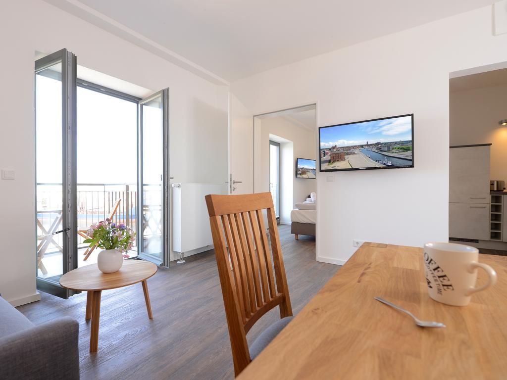Ohlerich Speicher App. 27 - Blick vom Wohn-/ Essbereich auf den TV
