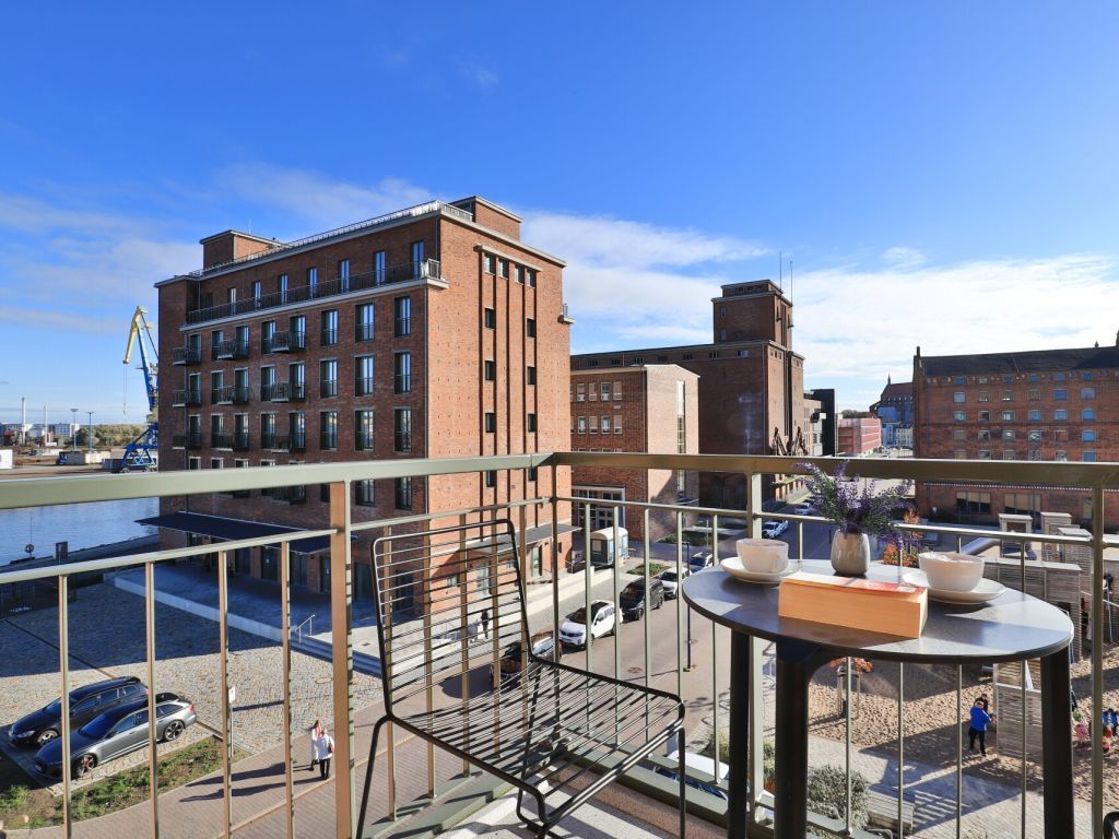 Ohlerich Speicher App. 15 - Blick auf den Balkon und auf die Altstadt