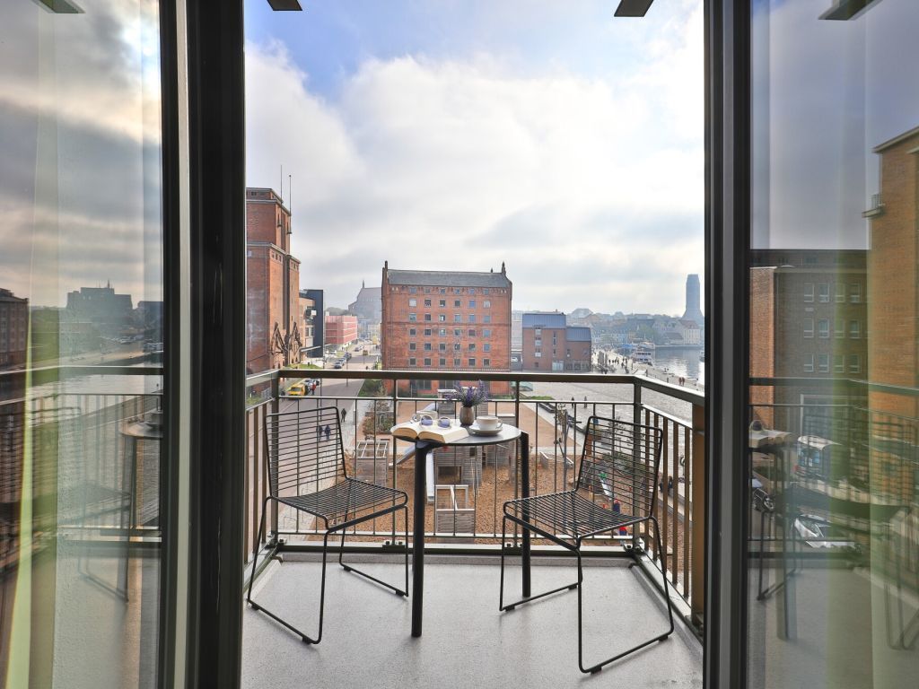 Ohlerich Speicher App. 15 - Blick auf den Balkon und auf die Altstadt